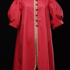 Coat with the hood and puffed sleeves image-1