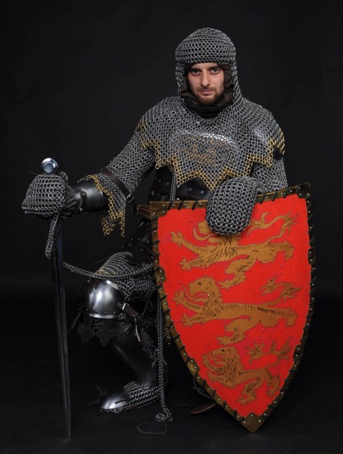 13 century European armour in colours of the English royal house Corazza