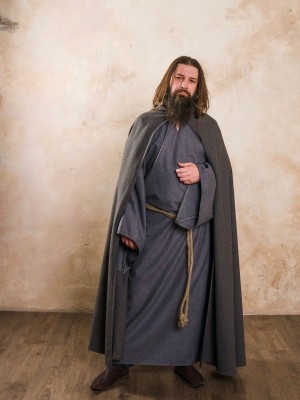 Cloak with hood, a part of fantasy-style costume 