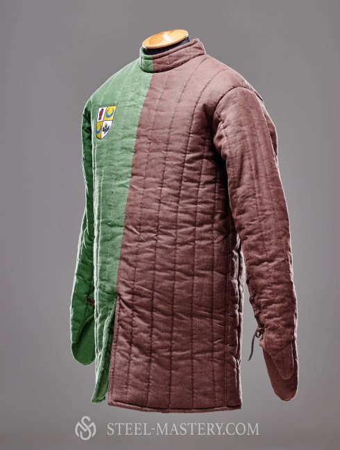 Knight gambeson with sewn mittens of the XIII century Gambeson