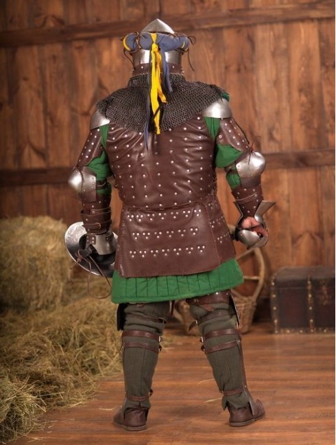 Helmet bascinet with "Wolf ribs" visor Plattenrüstungen