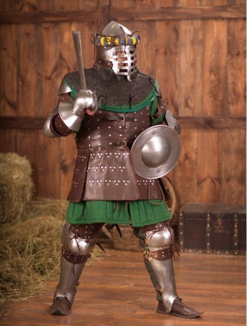 Helmet bascinet with "Wolf ribs" visor Plattenrüstungen