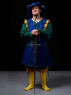 Costume of landsknecht (from Heinrich Aldegrever gravure) Mittelalterliche Kleidung