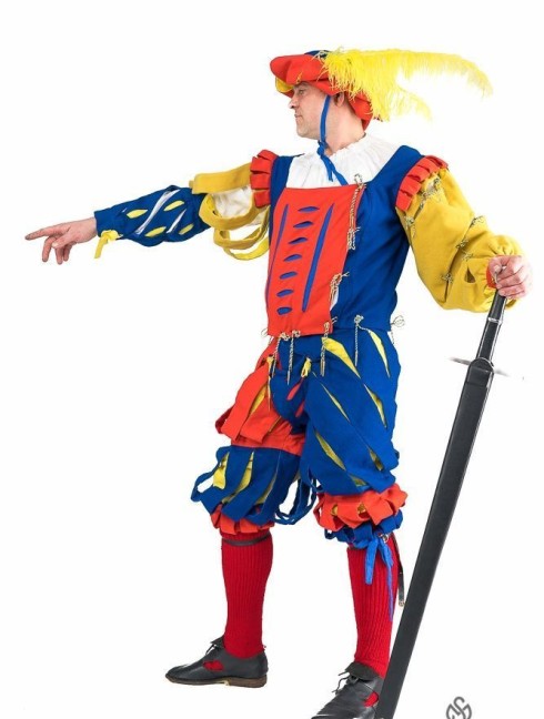 Medieval costume of landsknecht, XVI century 