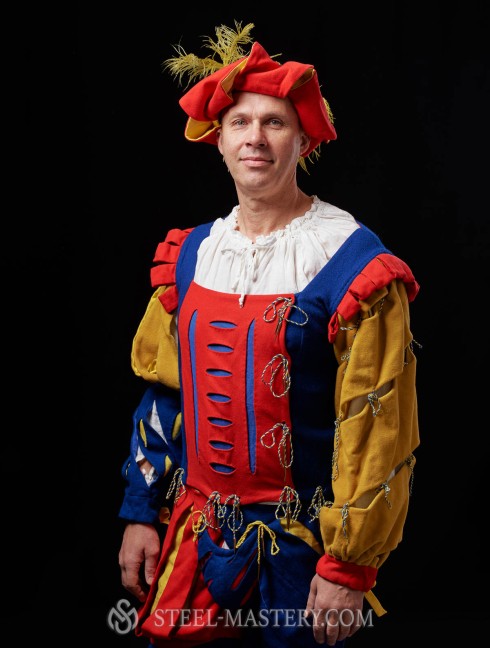 Medieval costume of landsknecht, XVI century 