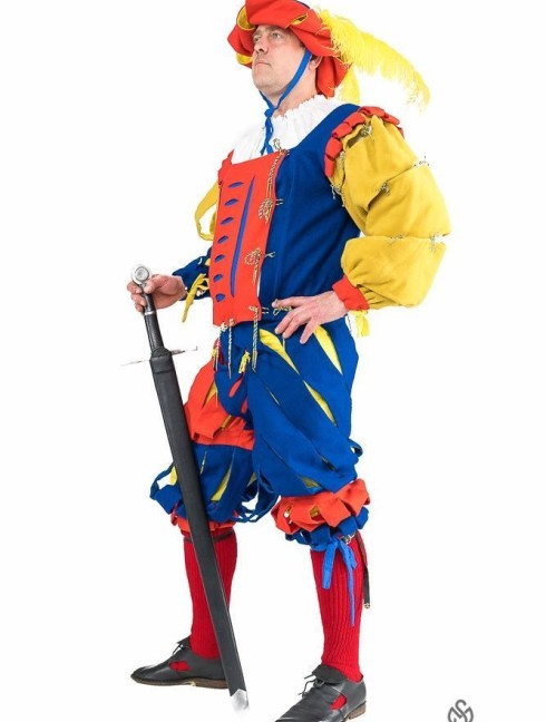 Medieval costume of landsknecht, XVI century 