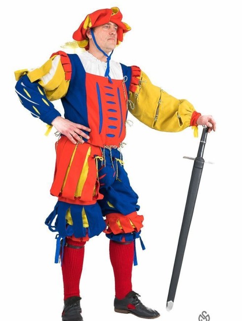 Medieval costume of landsknecht, XVI century 