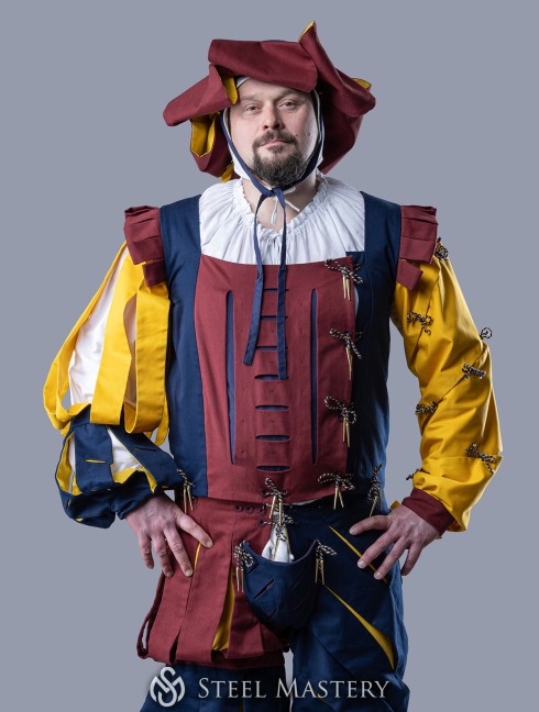 Medieval costume of landsknecht, XVI century 