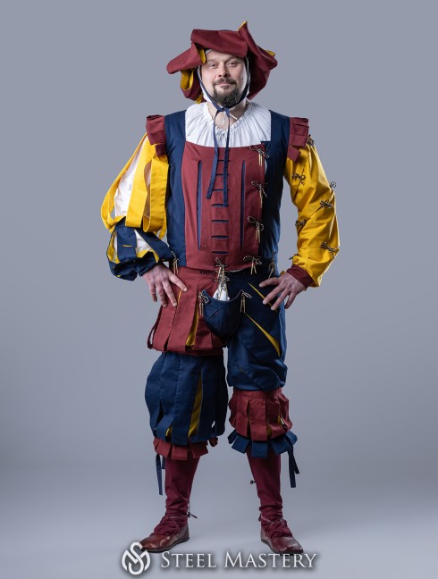 Medieval costume of landsknecht, XVI century 