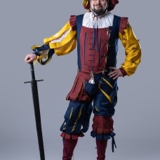 Medieval costume of landsknecht, XVI century image-1