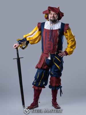 Medieval costume of landsknecht, XVI century Vêtements médiévaux