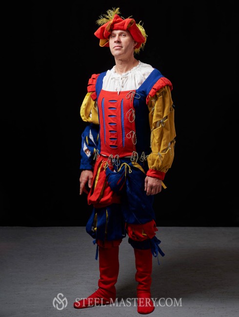 Medieval costume of landsknecht, XVI century 