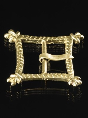 Medieval custom bronze belt buckle Fibbie