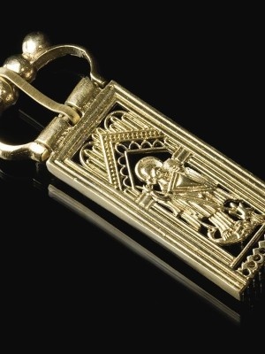 Medieval  Scandinavia decorative bronze buckle Fibbie