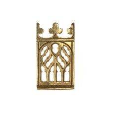 France medieval decorative bronze strapend with toreutics image-1
