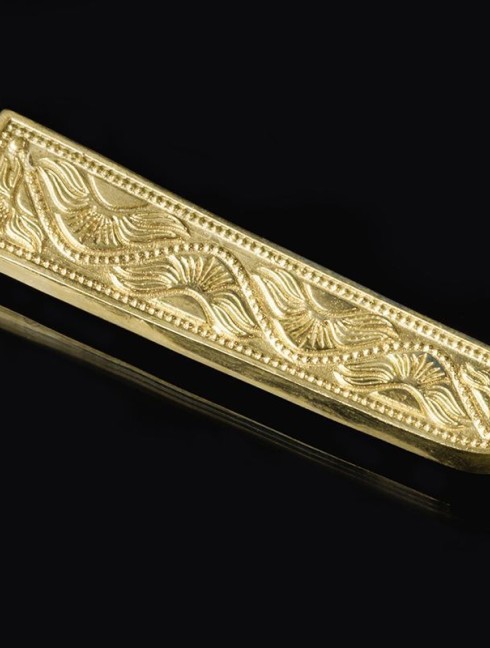 Medieval custom bronze strapend 14 c. Strapends