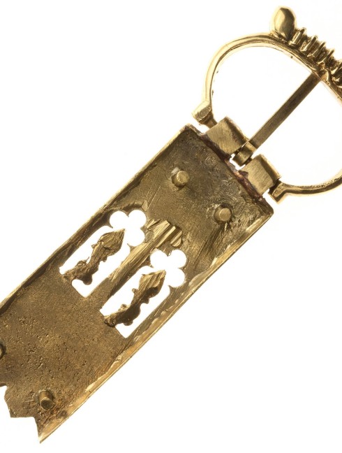 Medieval decorative metal belt buckle with ornamental pattern Cast buckles