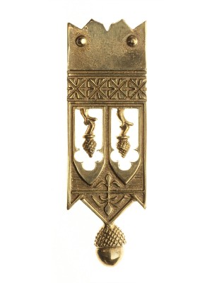 Medieval custom belt strapend with ornamental pattern Strapends