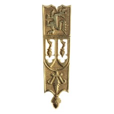 Medieval decorative belt strapend with embossing of dragon image-1