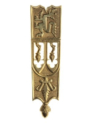 Medieval decorative belt strapend with embossing of dragon Ciocche