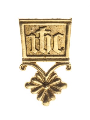 German medieval decorative metal belt strapend Strapends