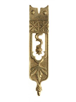Medieval decorative belt strapend with thistle pattern Strapends