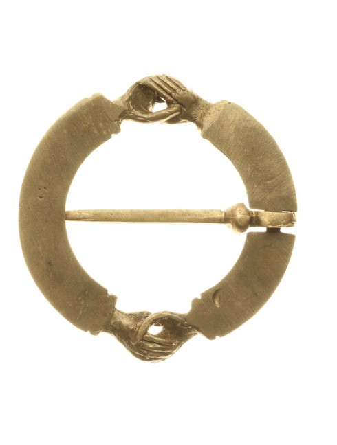 Medieval decorative Fede brooch with enamel Spille e cerniere