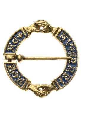 Medieval decorative Fede brooch with enamel Broschen und Verschlüsse