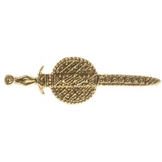 Medieval decorative metal brooch Sword image-1