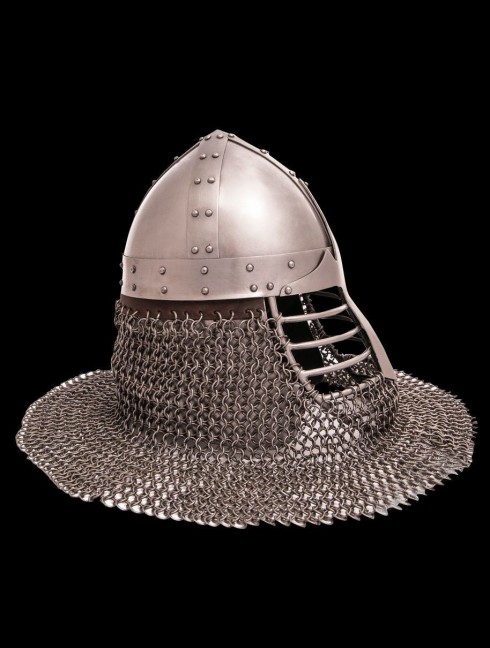 Conical spangen helmet of the XII century with bar grill Helmets