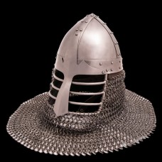 Conical spangen helmet of the XII century with bar grill image-1