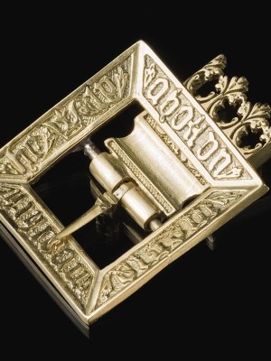 Medieval decorative buckle with mount, XV century Fibbie