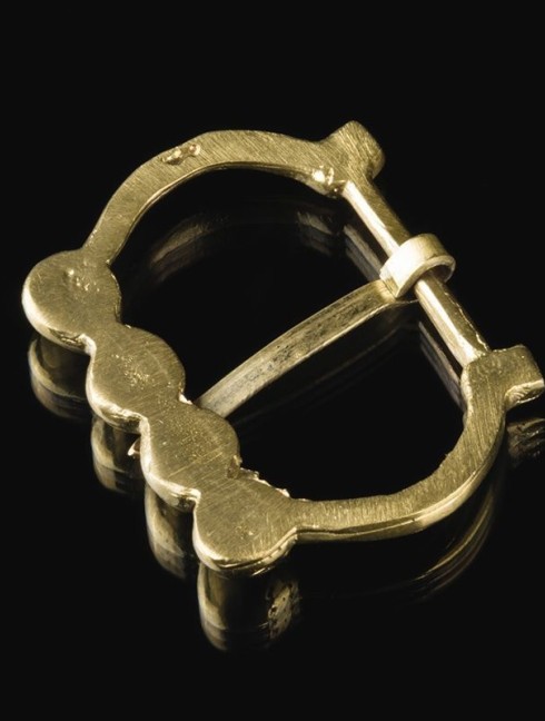 Medieval English cast brass buckle Fibbie