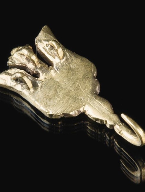 Medieval Raven shaped hook for leg wrappings, X century Brooches and fasteners