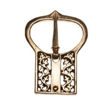Medieval bronze belt buckle image-1