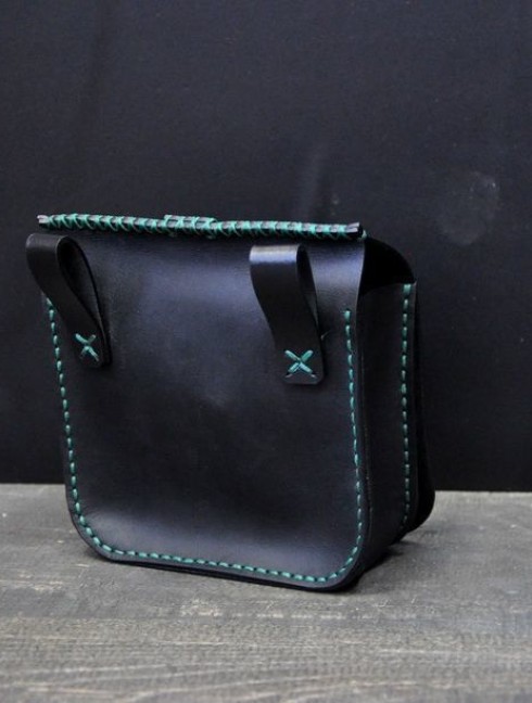 Black leather belt bag Bags