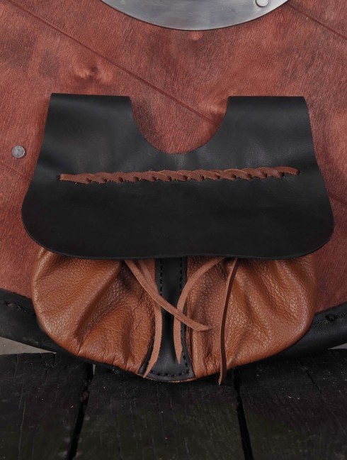 Brown leather belt pouch Beutel