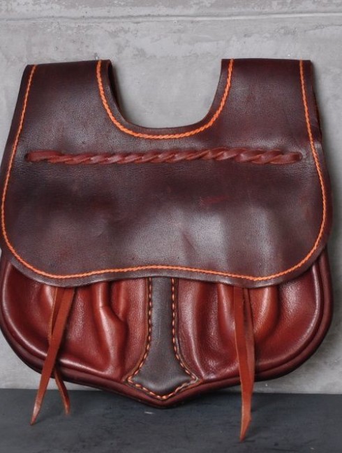 Brown leather belt pouch Sacs
