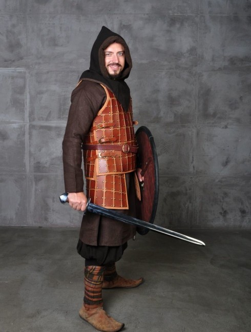 Medieval armour of leather plates