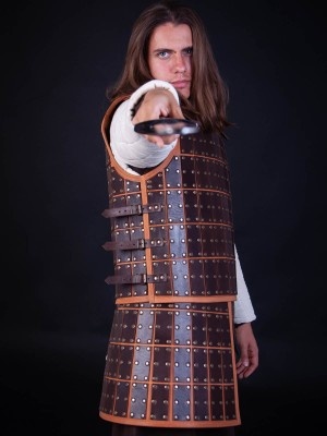 Medieval armour of leather plates
