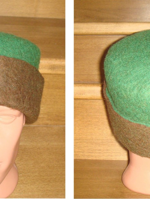 Two-coloured fulled men's hat, Europe XIV-XV centuries Headwear