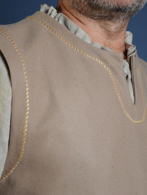 Woolen beige medieval tunic of IX-XII centuries 