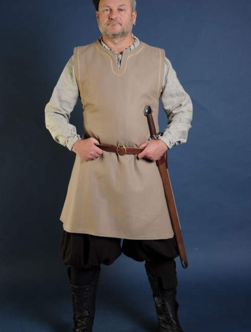 Woolen beige medieval tunic of IX-XII centuries Listo para enviar