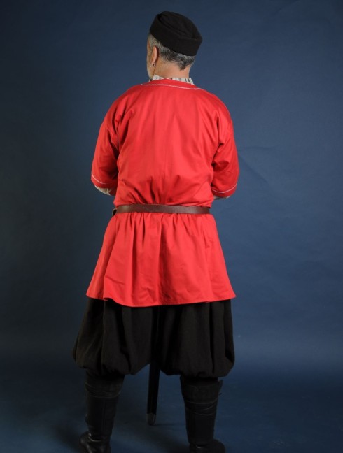 Medieval European shirt, red Prêt à expédier