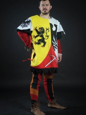 Tabard with lion, crossbow and half-eagle