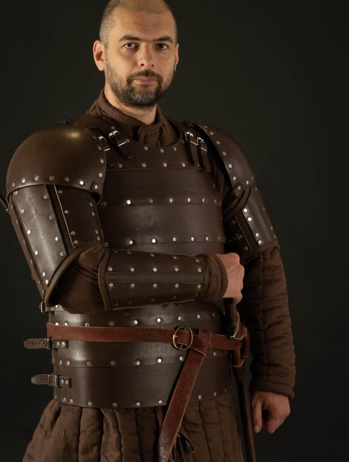 Leather brigantine kit in style of 14th century Armadura de placas