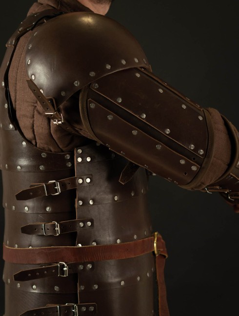 Leather brigandine protection of upper part of arm Brigandine armor
