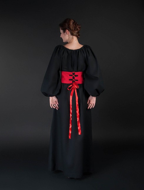 Medieval gown with wide fabric belt Medieval clothing