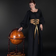 Medieval gown with wide fabric belt image-1