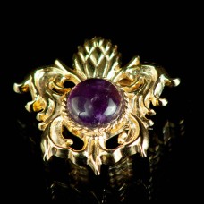 Medieval brooch with amethyst, XV century image-1